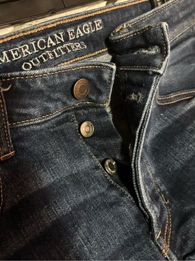 American Eagle Outfitters Women's Dark Blue Slim Denim Shorts